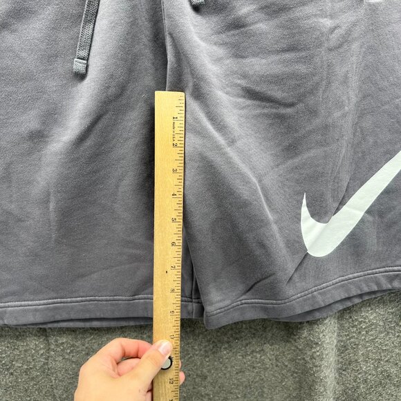 Nike Club Fleece Shorts Men Large Gray Cotton Blend Drawstring Athletic Lounge - Picture 5 of 10